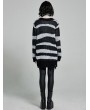 Punk Rave Black and White Stripe Gothic Pullover Daily Wear Sweater for Women