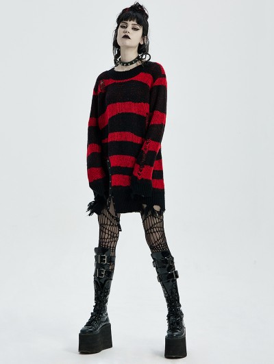 womens black and red sweater