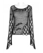 Punk Rave Black Gothic Hollow Daily Wear Short Sweater for Women