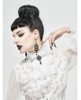 Devil Fashion White Vintage Gothic Lace Pendant Party Bowtie for Women