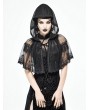 Devil Fashion Black Gothic Lace Short Hooded Cape for Women