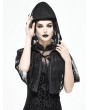 Devil Fashion Black Gothic Lace Short Hooded Cape for Women