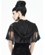 Devil Fashion Black Gothic Lace Short Hooded Cape for Women