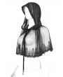 Devil Fashion Black Gothic Lace Short Hooded Cape for Women