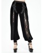 Devil Fashion Black Vintage Gothic Velvet Daily Wear Long Pants for Women
