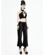 Devil Fashion Black Vintage Gothic Velvet Daily Wear Long Pants for Women