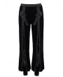 Devil Fashion Black Vintage Gothic Velvet Daily Wear Long Pants for Women