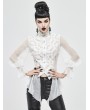 Devil Fashion White Vintage Gothic Sexy Chiffon Long Sleeve Shirt for Women