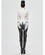 Devil Fashion White Vintage Gothic Sexy Chiffon Long Sleeve Shirt for Women