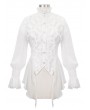 Devil Fashion White Vintage Gothic Sexy Chiffon Long Sleeve Shirt for Women