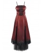 Devil Fashion Red Vintage Gothic Long Prom Party Gown