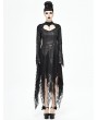 Devil Fashion Black Gothic Dark Queen Morticia Addams Long Irregular Dress