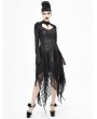 Devil Fashion Black Gothic Dark Queen Morticia Addams Long Irregular Dress