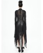 Devil Fashion Black Gothic Dark Queen Morticia Addams Long Irregular Dress