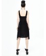 Devil Fashion Black Gothic Velvet Sleeveless Short Irregular Dress