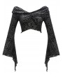 Devil Fashion Black Gothic Sexy Off-the-Shoulder Short Top for Women