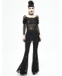 Devil Fashion Black Sexy Gothic Transparent Long Sleeve T-Shirt for Women