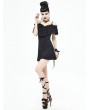 Devil Fashion Black Gothic Off-the-Shoulder Dress Top for Women