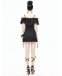 Devil Fashion Black Gothic Off-the-Shoulder Dress Top for Women