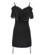 Devil Fashion Black Gothic Off-the-Shoulder Dress Top for Women