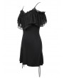 Devil Fashion Black Gothic Off-the-Shoulder Dress Top for Women