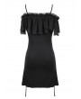 Devil Fashion Black Gothic Off-the-Shoulder Dress Top for Women