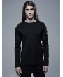 Punk Rave Black Gothic Church Building Structure Long Sleeve T-Shirt for Men