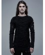 Punk Rave Black Gothic Church Building Structure Broken Long Sleeve T-Shirt for Men