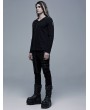 Punk Rave Black Gothic V-Neck Long Sleeve Casual T-Shirt for Men