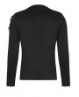 Punk Rave Black Gothic V-Neck Long Sleeve Casual T-Shirt for Men