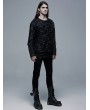Punk Rave Black Gothic Ghost Head Printed Long Sleeve T-Shirt for Men