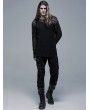 Punk Rave Black Gothic Simple Hooded Two-Pieces T-Shirt for Men