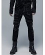 Punk Rave Black and White Gothic Punk Metal Straight Long Pants for Men
