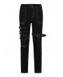 Punk Rave Black and White Gothic Punk Metal Straight Long Pants for Men