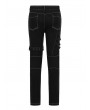 Punk Rave Black and White Gothic Punk Metal Straight Long Pants for Men