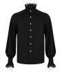 Punk Rave Black Retro Gothic Aristocratic Long Sleeve Shirt for Men