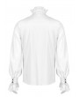 Punk Rave White Retro Gothic Aristocratic Long Sleeve Shirt for Men