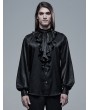 Punk Rave Black Retro Gothic Vampire Count Long Sleeve Shirt for Men