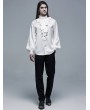 Punk Rave White Retro Gothic Vampire Count Long Sleeve Shirt for Men