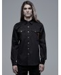 Punk Rave Black Gothic Spliced Long Sleeve Daily Wear Shirt for Men
