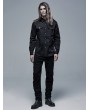 Punk Rave Black Gothic Spliced Long Sleeve Daily Wear Shirt for Men