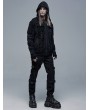 Punk Rave Black Gothic Daily Wear Hooed Cardican for Men