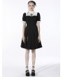 Dark in Love Black and White Gothic Dead Cross Short Sleeves Dress