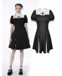 Dark in Love Black and White Gothic Dead Cross Short Sleeves Dress