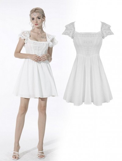 Dark in Love White Gothic Angelic Beauty Short Party Dress