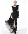 Dark in Love Black Elegant Gothic Lace Maxi Fishtail Skirt