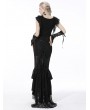 Dark in Love Black Elegant Gothic Lace Maxi Fishtail Skirt