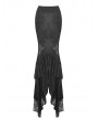 Dark in Love Black Elegant Gothic Lace Maxi Fishtail Skirt