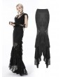 Dark in Love Black Elegant Gothic Lace Maxi Fishtail Skirt