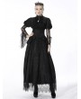 Dark in Love Black Gothic Jacquard Lace Empire Waist Long Party Skirt